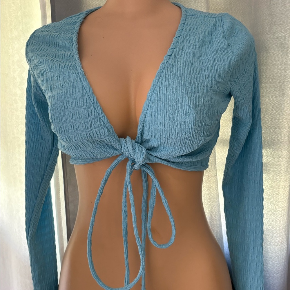 American Eagle Outfitters Light Blue Crop Top